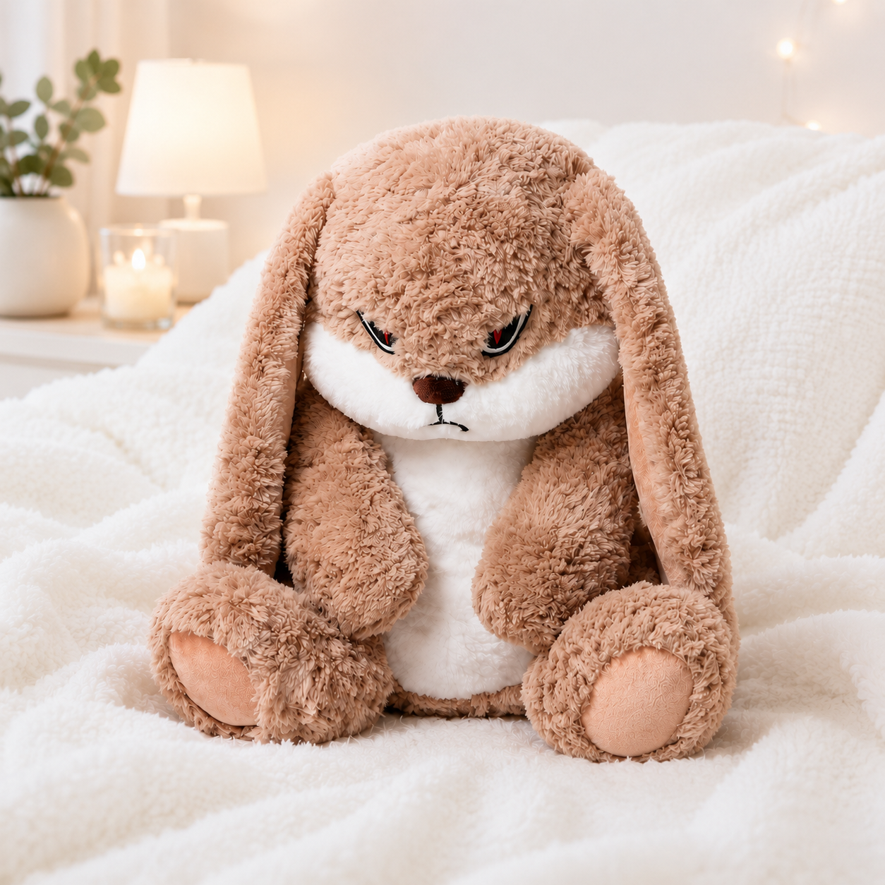 Adorable Grumpy Bunny Plush