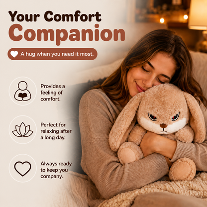 Adorable Grumpy Bunny Plush